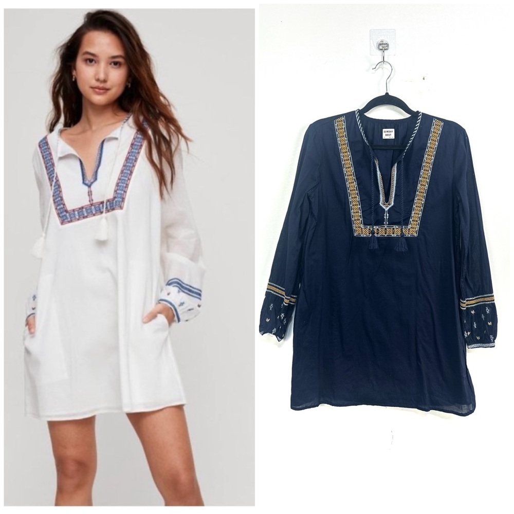 Aritzia Sunday Best Elendra Tunic Dress in Navy Sz XXS